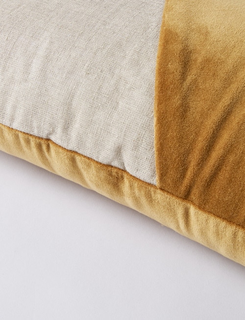 M&Co Valencia Velvet Lumbar Cushion, Gold product photo View 02 L