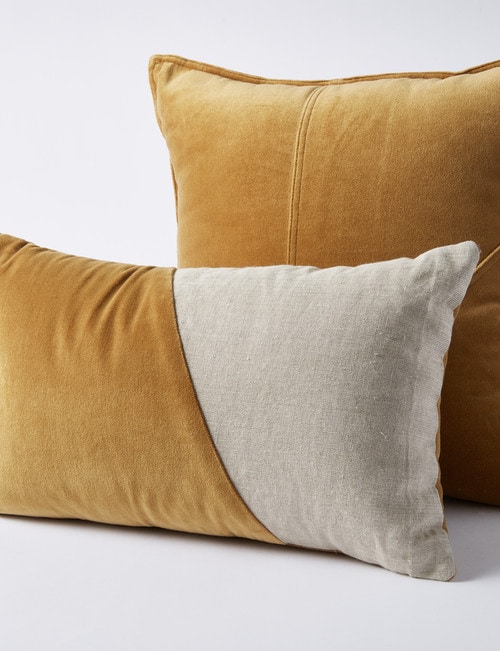 M&Co Valencia Velvet Lumbar Cushion, Gold product photo View 03 L