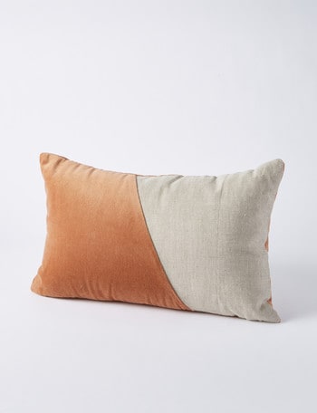 M&Co Valencia Velvet Lumbar Cushion, Adobe product photo