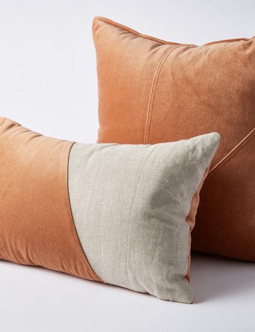 M&Co Valencia Velvet Lumbar Cushion, Adobe product photo View 03 L