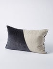 M&Co Valencia Velvet Lumbar Cushion, Iron product photo