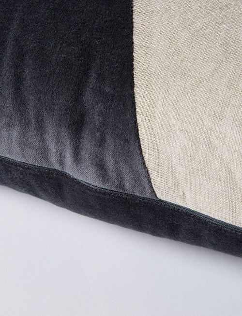 M&Co Valencia Velvet Lumbar Cushion, Iron product photo View 02 L