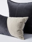 M&Co Valencia Velvet Lumbar Cushion, Iron product photo View 03 S