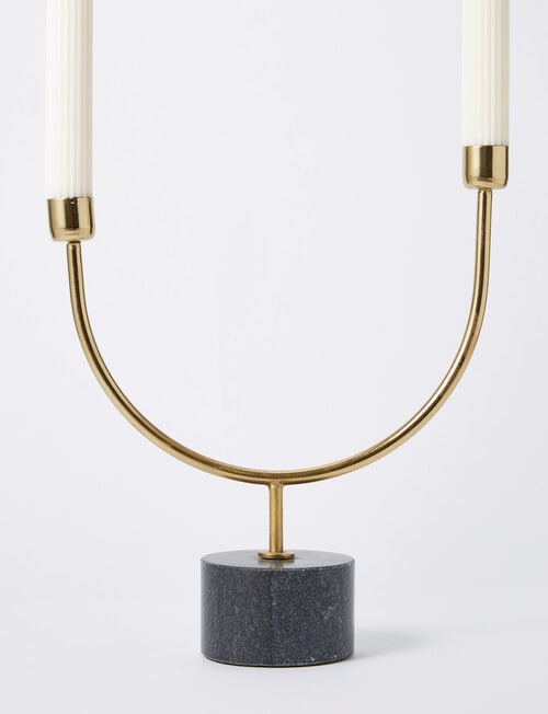 M&Co Curved Candlestick Holder, Brass product photo View 02 L