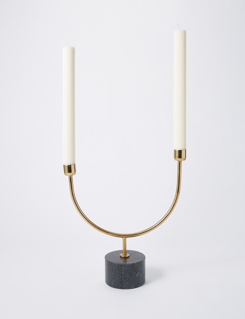 M&Co Curved Candlestick Holder, Brass product photo View 03 L