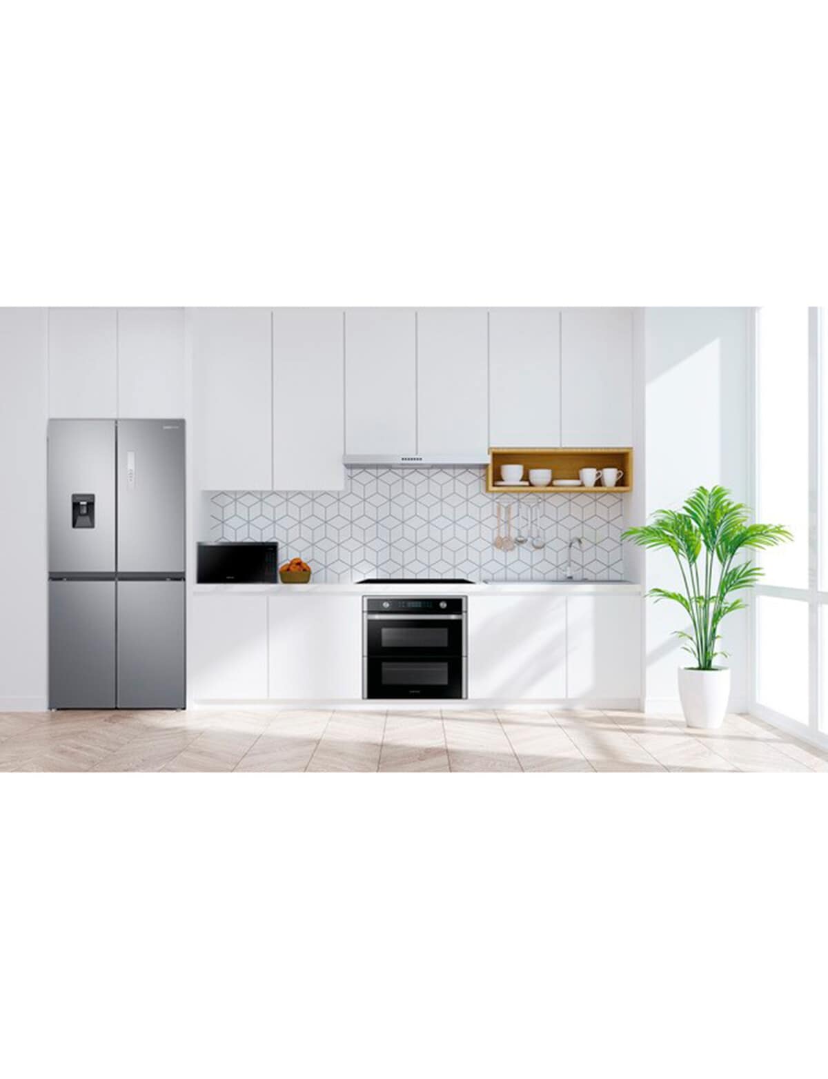 Samsung 488L French Door Fridge Freezer, Matte Silver, SRF5700SD