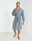 Mazzoni Woven Cotton Striped Robe, Grey & White product photo