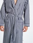 Mazzoni Woven Cotton Striped Robe, Grey & White product photo View 05 S