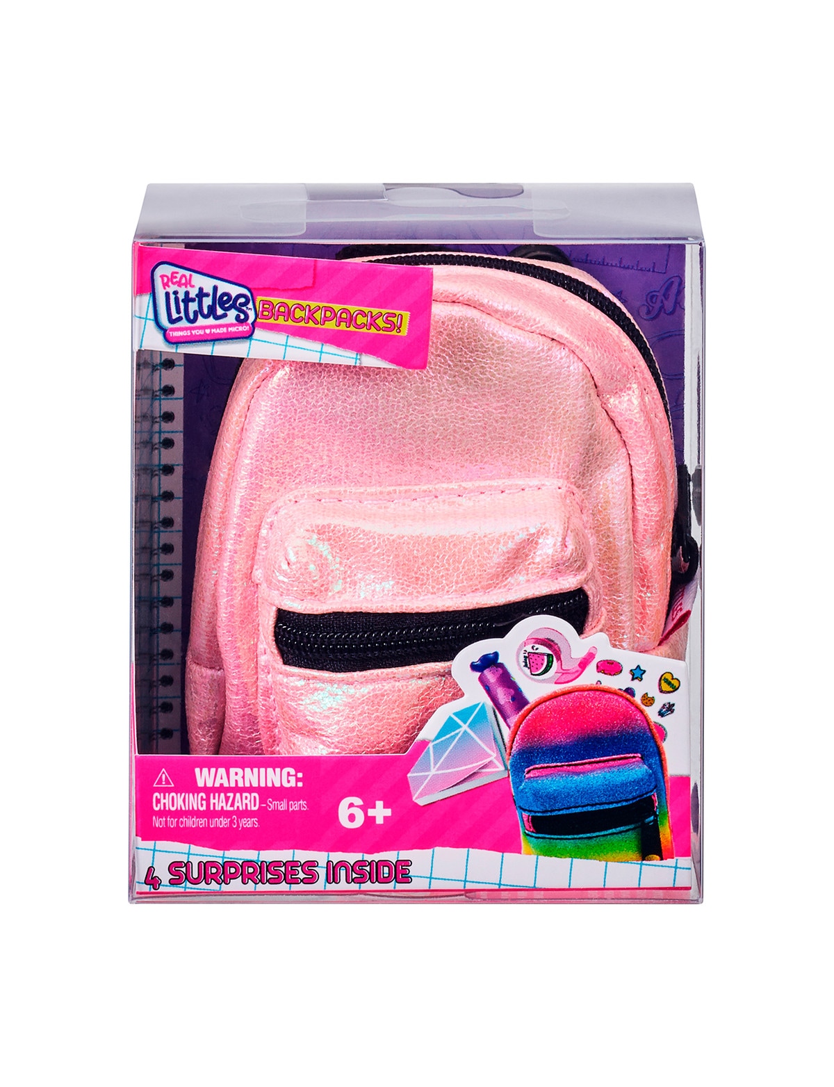 REAL LITTLES - Micro Backpack - 3 Pack with 18 Stationary Surprises Inside!  - Styles May Vary