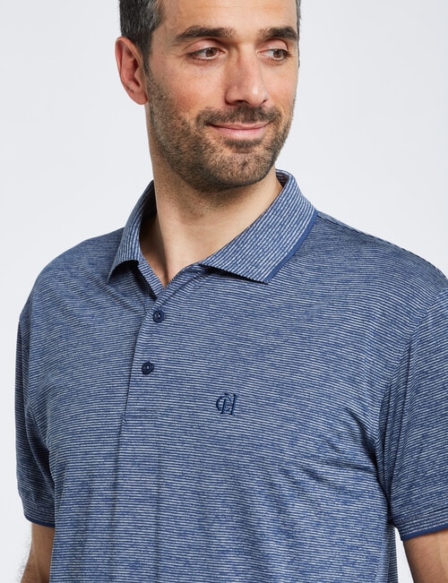 Chisel Stripe Quick Dry Polo, Blue product photo View 04 L