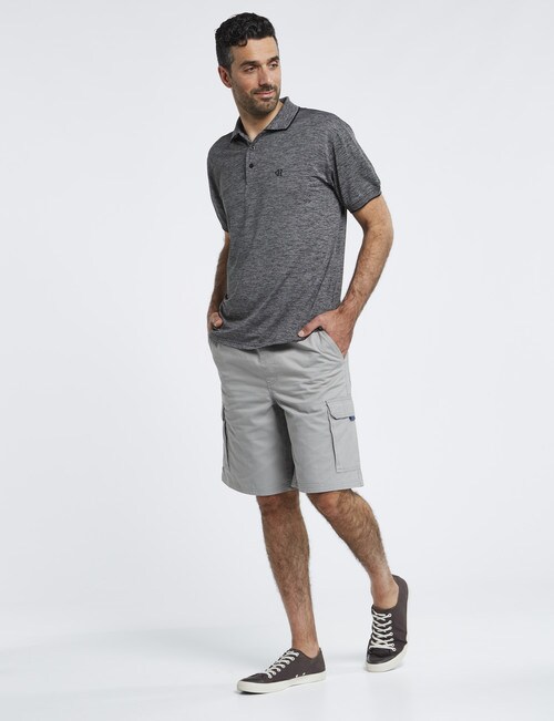 Chisel Stripe Quick Dry Polo, Black product photo View 03 L