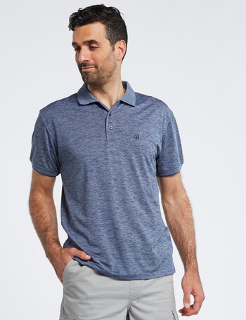 Chisel Stripe Quick Dry Polo, Blue product photo