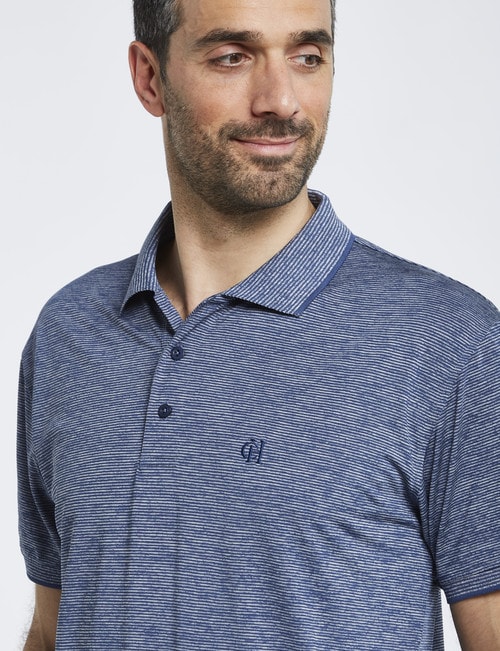 Chisel Stripe Quick Dry Polo, Blue product photo View 04 L