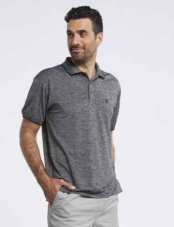 Chisel Stripe Quick Dry Polo, Black product photo
