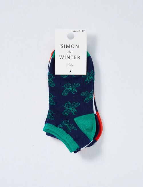 Simon De Winter Bugs Trainer Sock, 3-Pack product photo View 02 L