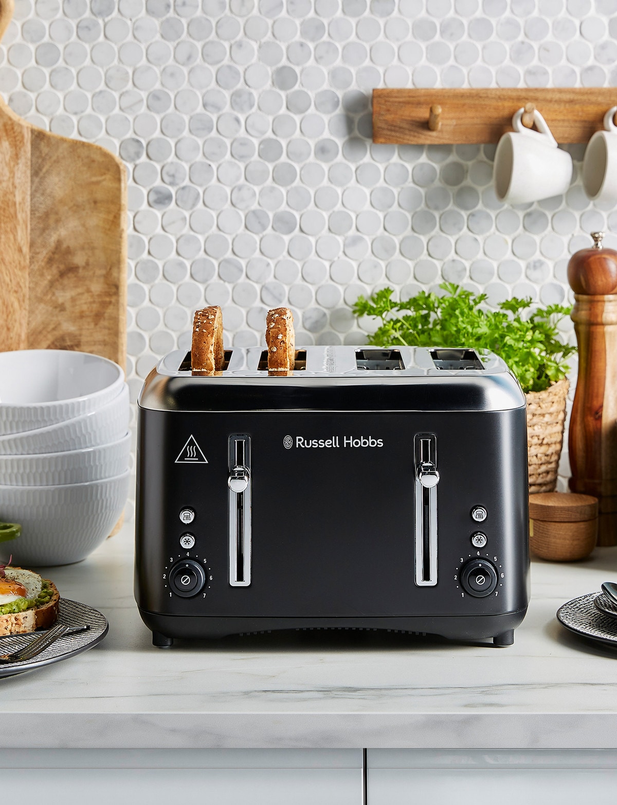 Russell Hobbs Addison 4 Slice Toaster, Black, RHT514BLK Toasters