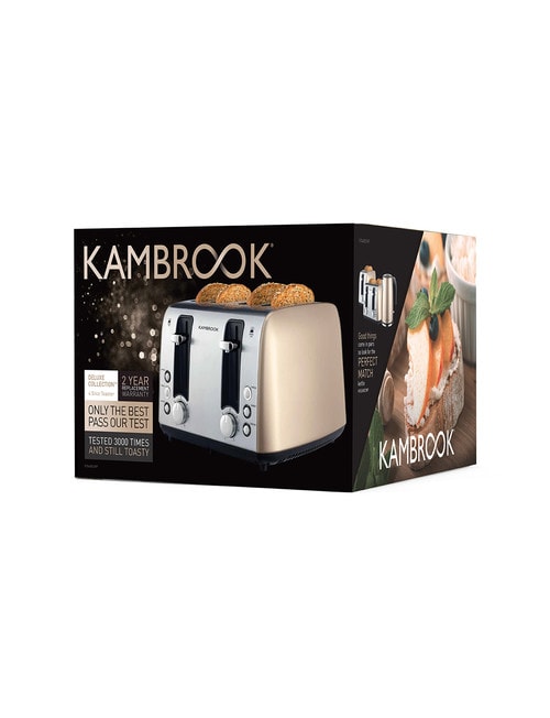 Kambrook Deluxe 4-Slice Toaster, Champagne, KTA480CMP product photo View 03 L