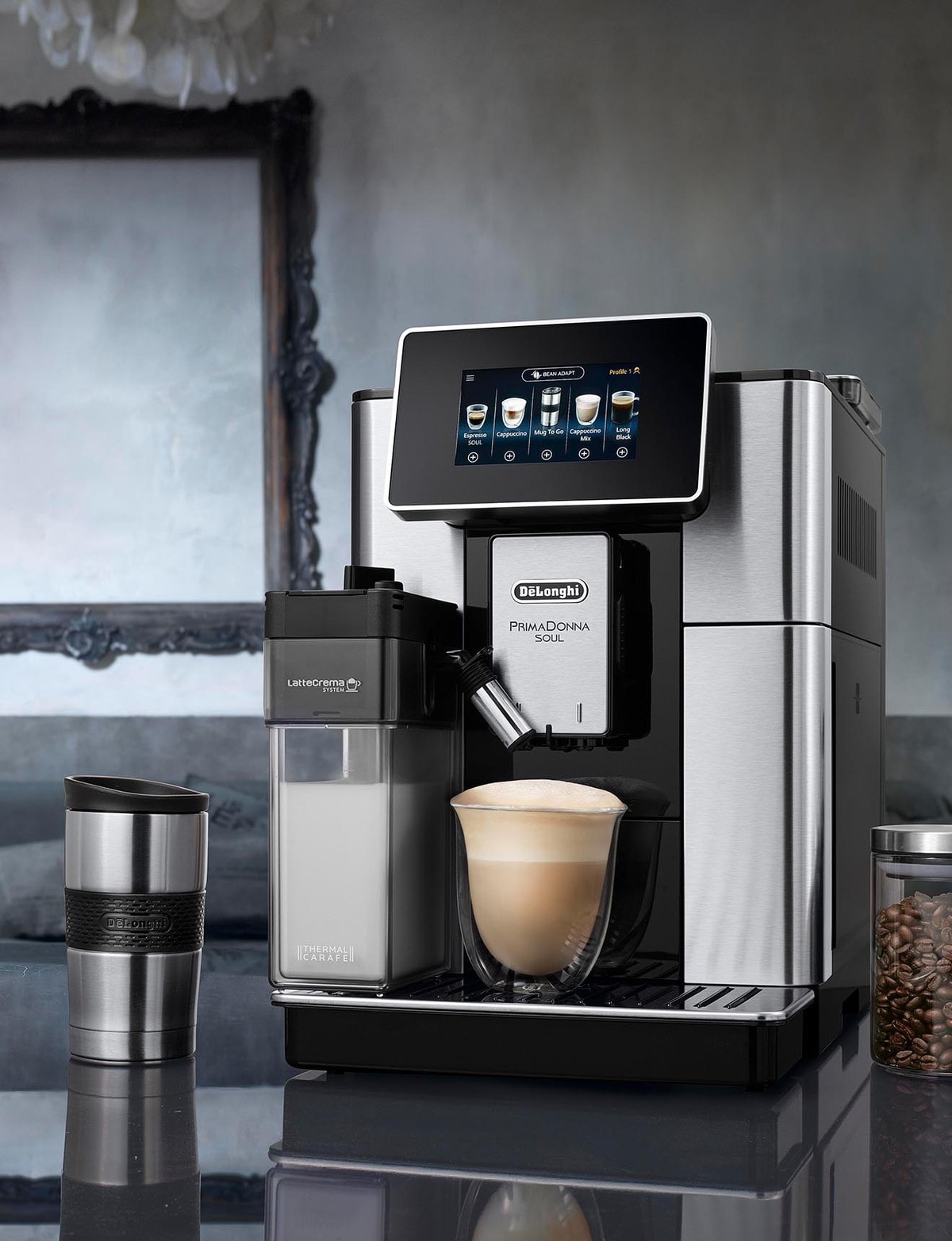 DeLonghi Primadonna Soul Auto Coffee Machine, Silver, ECAM61075MB