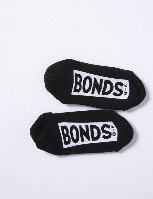 Bonds Logo No Show Sock, 3-Pack, Black product photo View 03 L