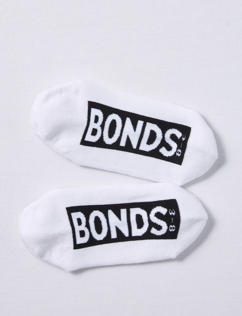 Bonds Logo No Show Sock, 3-Pack, White product photo View 03 L