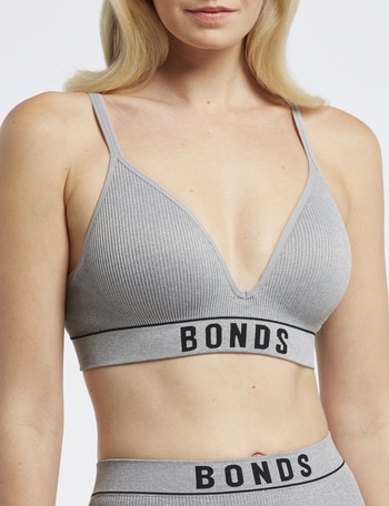 Bonds Retro Rib Wirefree Tee Bra, Grey Marle product photo