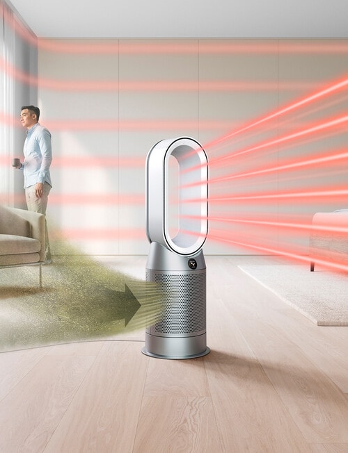 Dyson HP07 Pure Hot+Cool Purifying Fan Heater, White & Silver, 368944-01 product photo View 12 L
