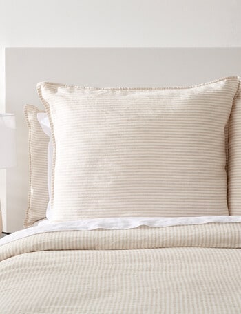 Kate Reed Abby Linen Stripe European Pillowcase, Natural product photo