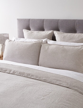 Kate Reed Abby Linen Stripe Pillowcase Pair, Grey product photo