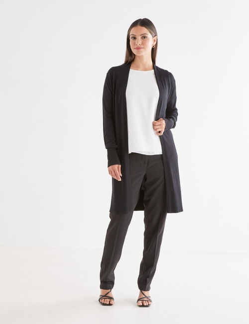 Oliver Black Longline Cardigan, Black product photo View 03 L