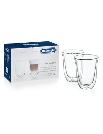DeLonghi Dual Wall Latte 2 Pack Glasses, DBWALLATTE product photo