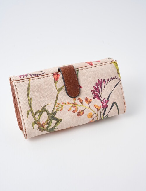 Pronta Moda Digital Floral Print Large Flap Wallet, Pink product photo View 02 L