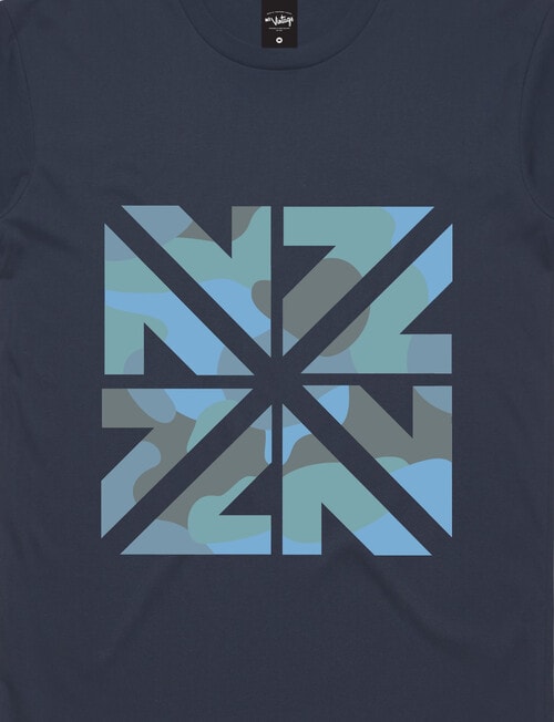 Mr Vintage Camo NZZN Tee, Navy product photo View 02 L