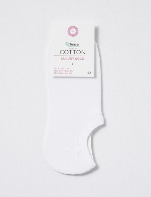 DS Socks Cotton Tencel Liner Sock, White product photo View 02 L
