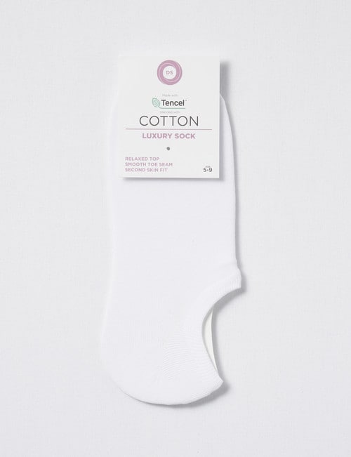 DS Socks Cotton Tencel Liner Sock, White product photo View 02 L