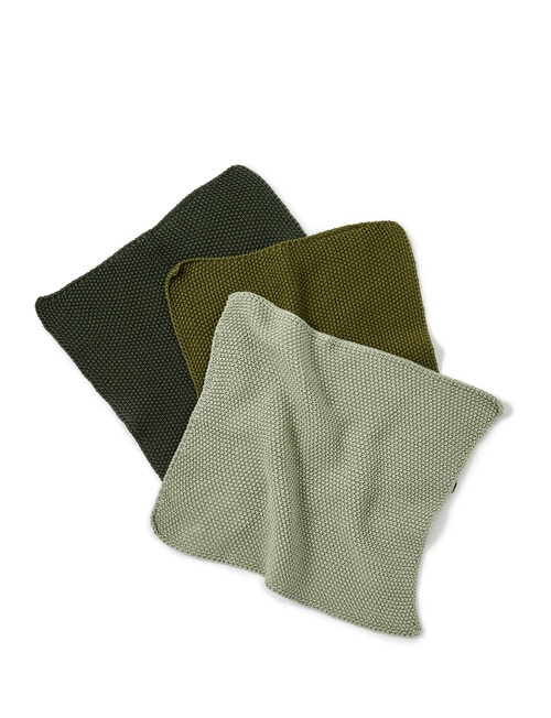 Capital Kitchen Knitted Dish Cloth, Green, Set of 3 product photo View 02 L