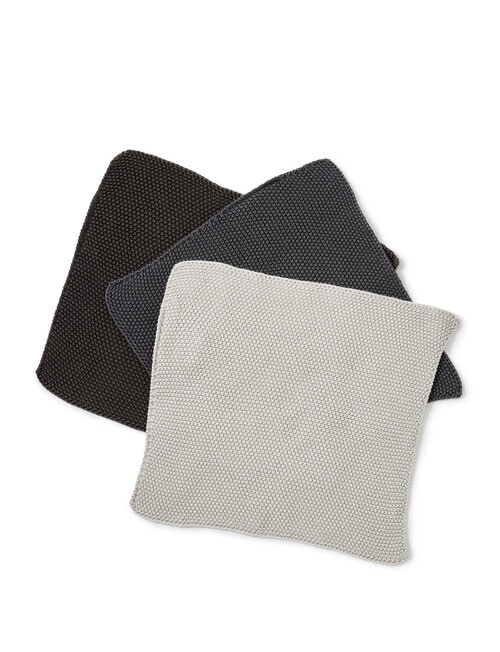 Capital Kitchen Knitted Dish Cloth, Grey, Set of 3 product photo View 02 L