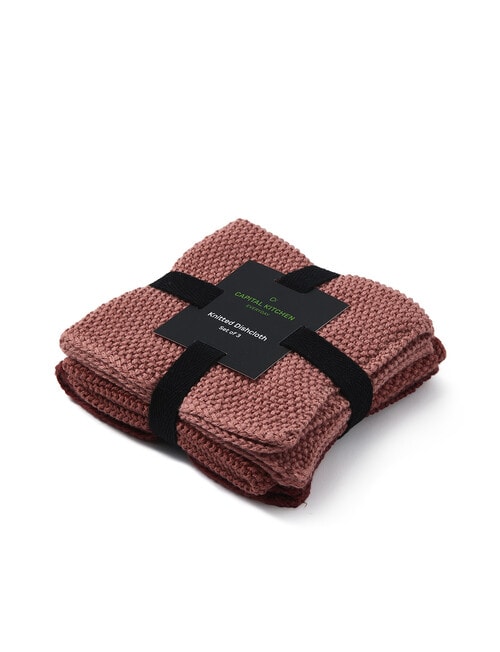 Capital Kitchen Knitted Dish Cloth, Pink, Set of 3 product photo