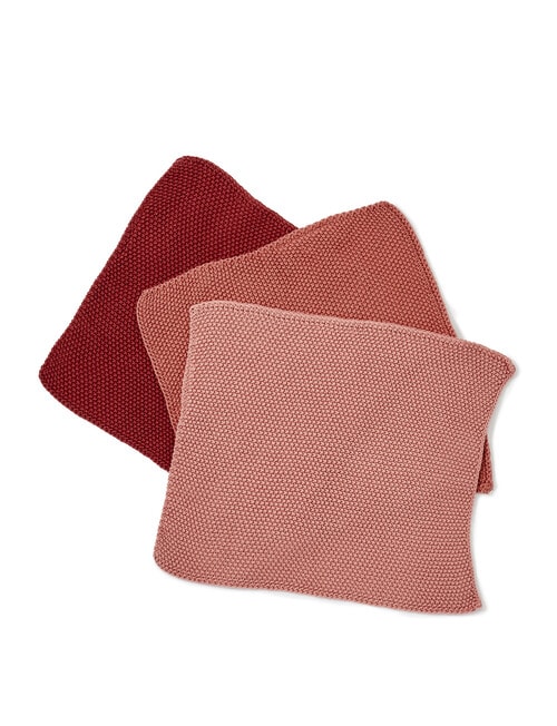 Capital Kitchen Knitted Dish Cloth, Pink, Set of 3 product photo View 03 L