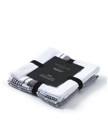 Capital Kitchen Sinclair Tea Towel Grey Stripe, Set of 3 product photo