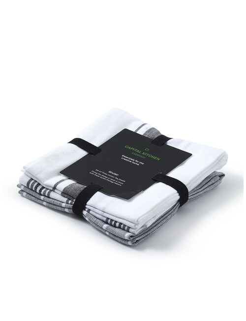 Capital Kitchen Sinclair Tea Towel Grey Stripe, Set of 3 product photo
