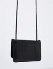 Carte Leather Small Flap Cross-Body Bag, Black product photo View 03 S