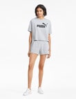 Puma Essential 4" Sweat Short, Light Gray Heather product photo View 03 S