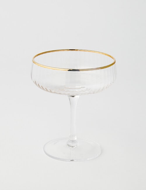 CinCin Kingston Champagne Saucer, Gold Rim product photo