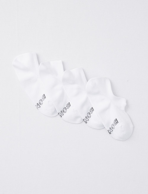 Bonds Logo Light Sneaker Sock, 4-Pack, White product photo
