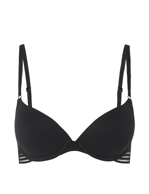 Me By Bendon Stripe Elastic Demi Bra, Black, A-DD product photo View 03 L