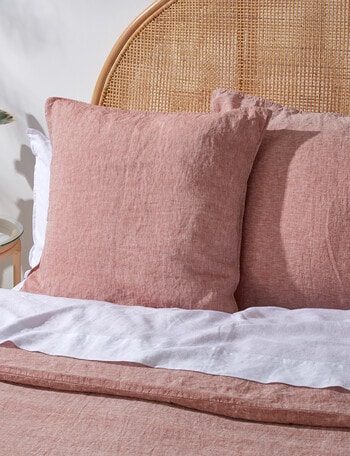 Haven Bed Linen Melange Linen European Pillowcase, Terracotta product photo