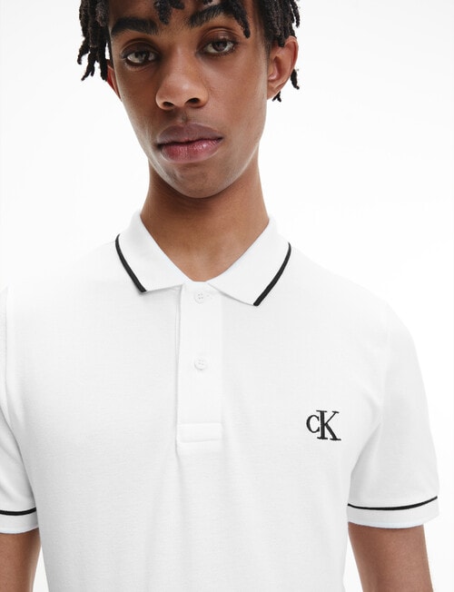 Calvin Klein Tipping Slim Polo Shirt, White product photo View 02 L
