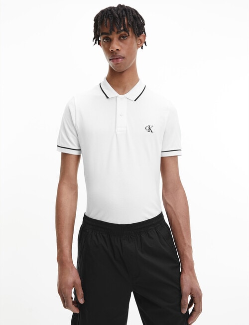 Calvin Klein Tipping Slim Polo Shirt, White product photo View 03 L