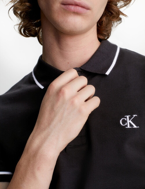 Calvin Klein Tipping Slim Polo Shirt, Black product photo View 02 L