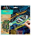 AVENIR Scratch Art Kit, 8-Piece, Transportation product photo
